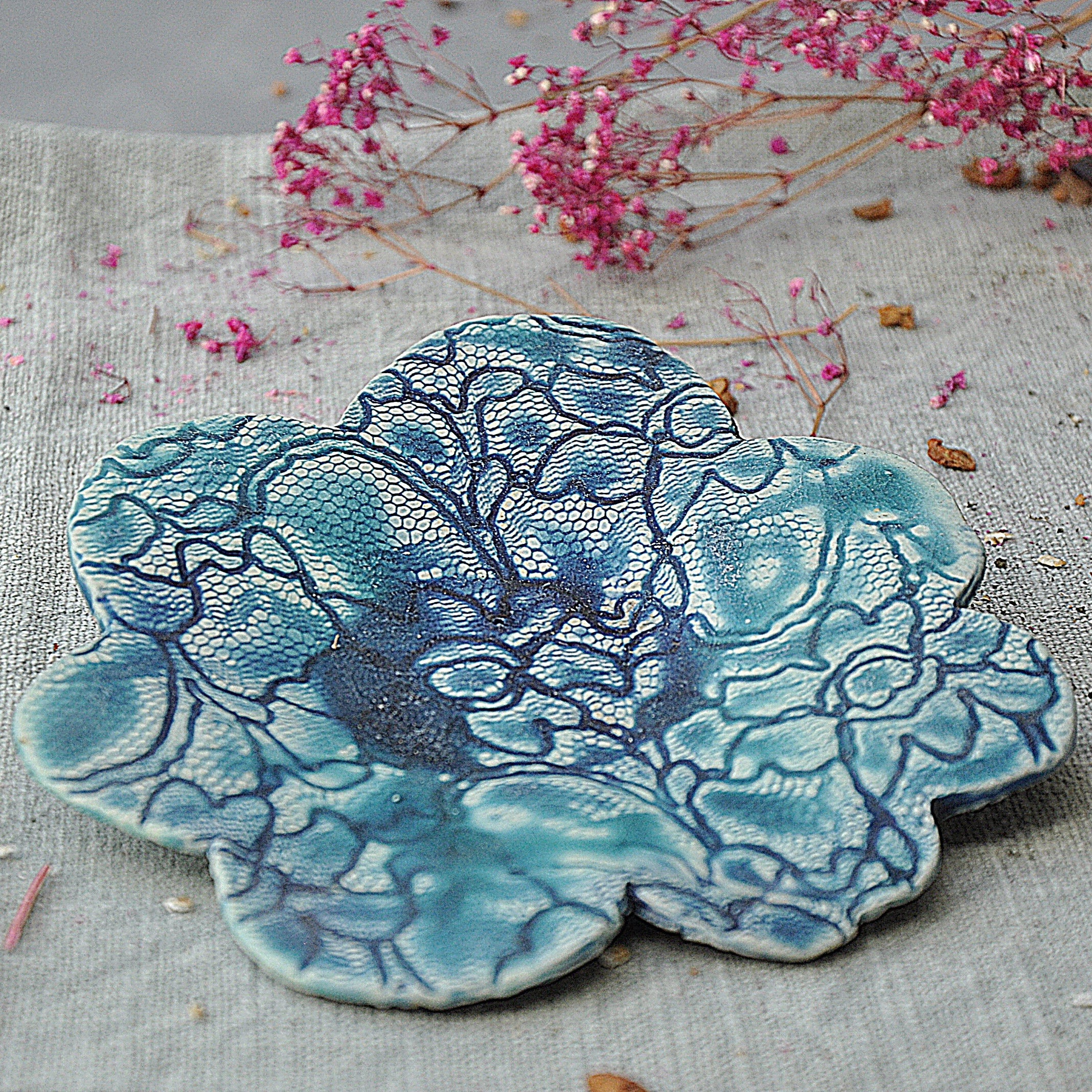 Untertasse Blume Spitze L