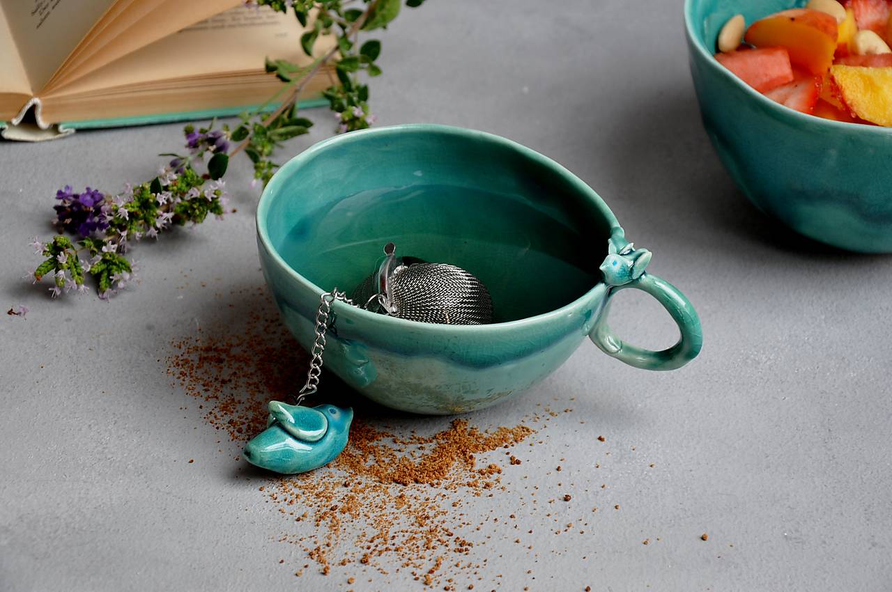 Tasse Kreis mit Vogel
