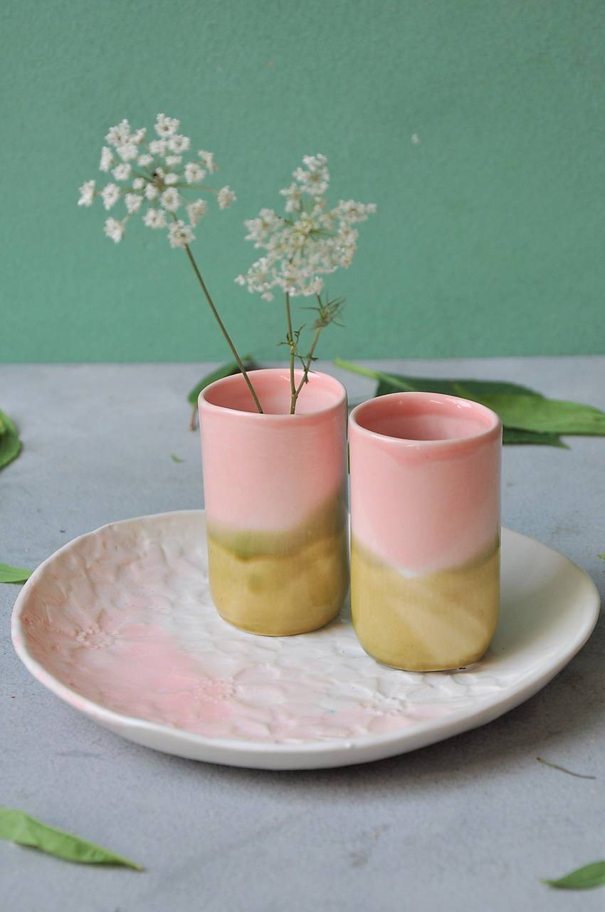 Vase Glas Zylinder Melange