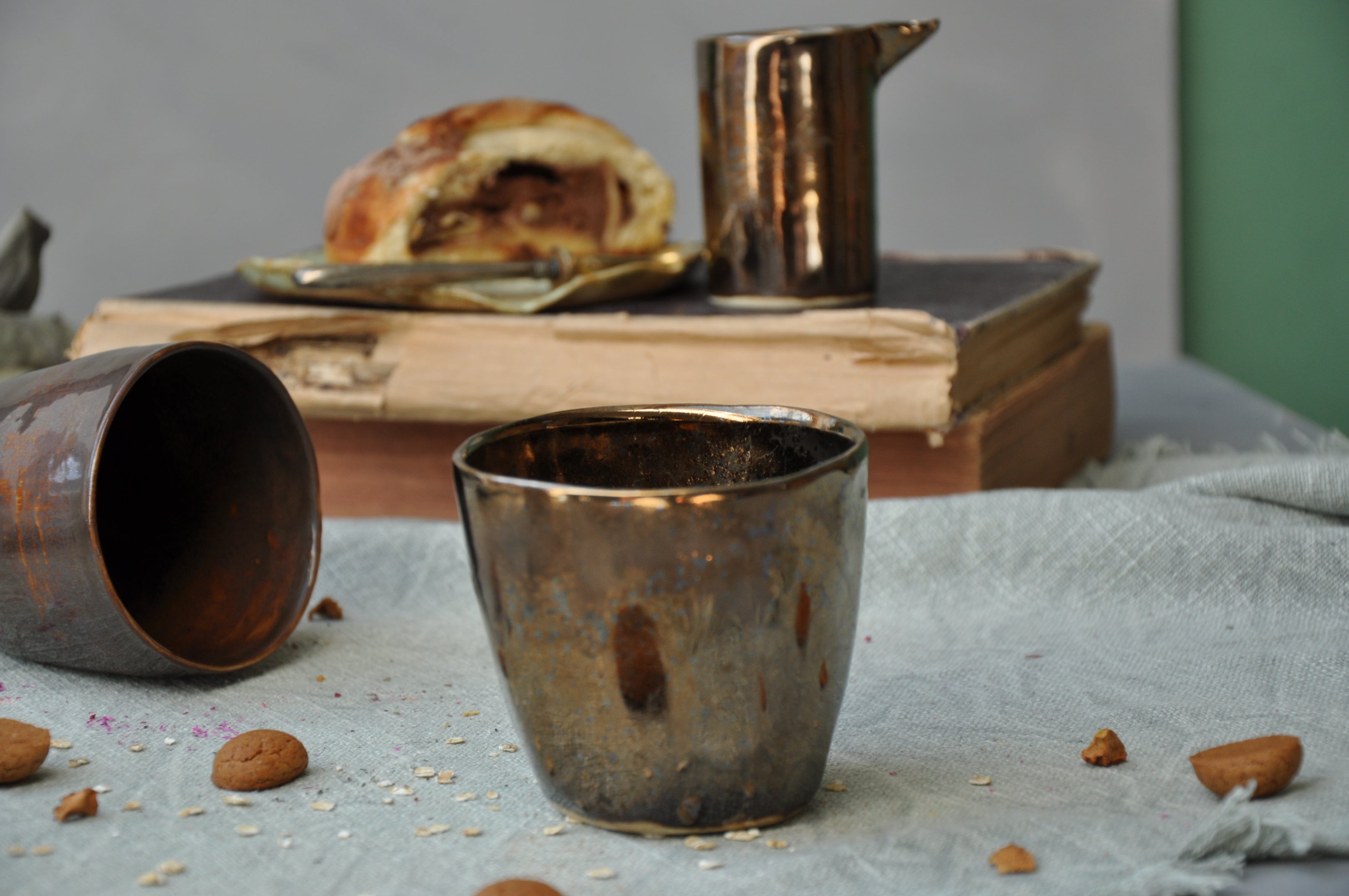 Tasse Becher L Metall