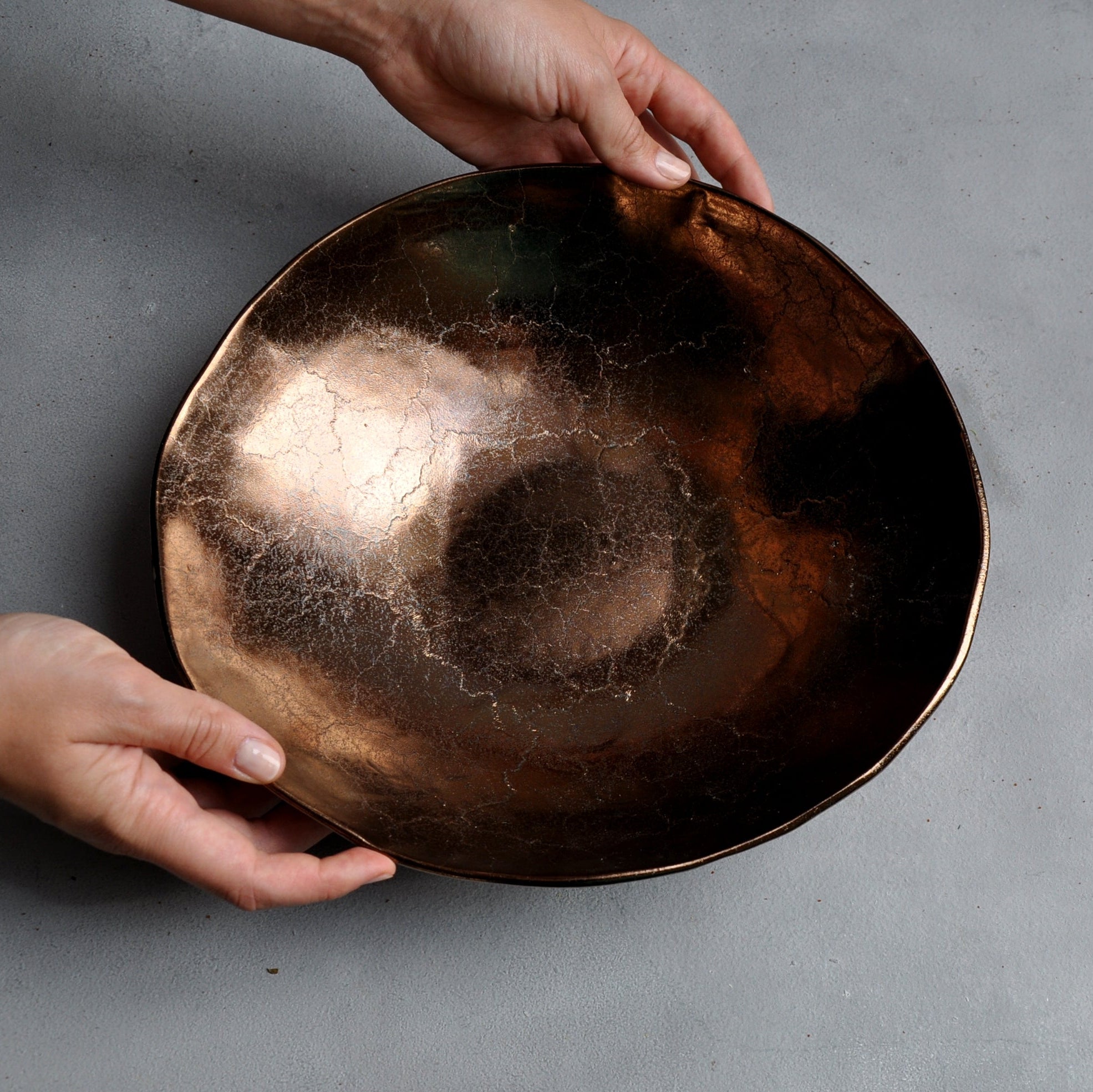 Dekorative Müslischale Salatschale Metallglanz XXXL 27 cm