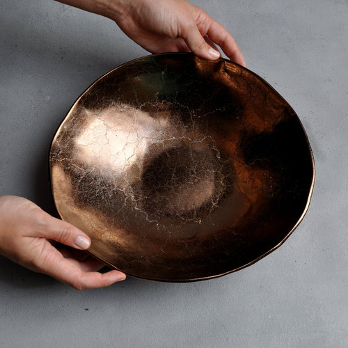 Dekorative Müslischale Salatschale Metallglanz XXXL 27 cm