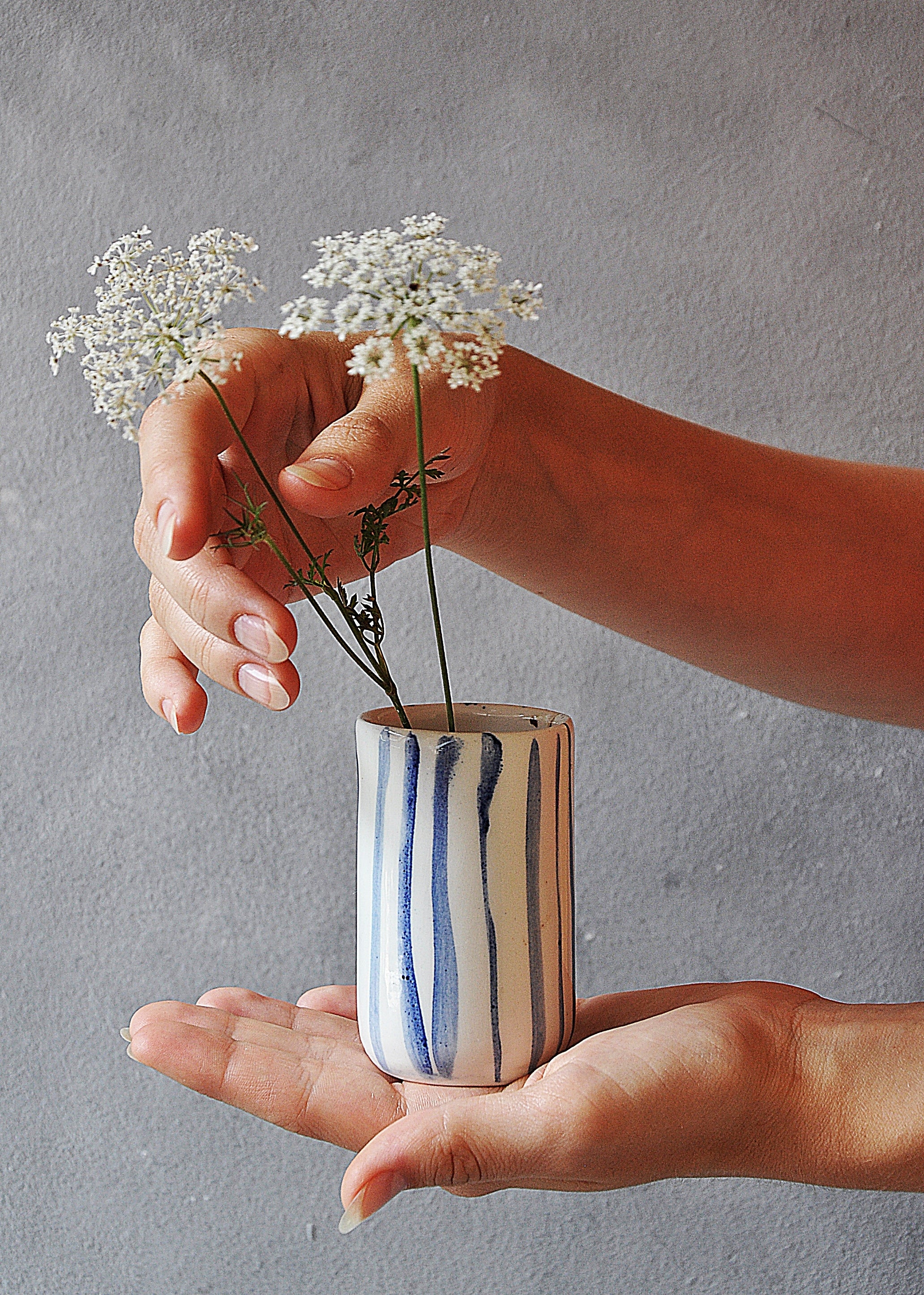 Vase Glas Zylinder Streifen