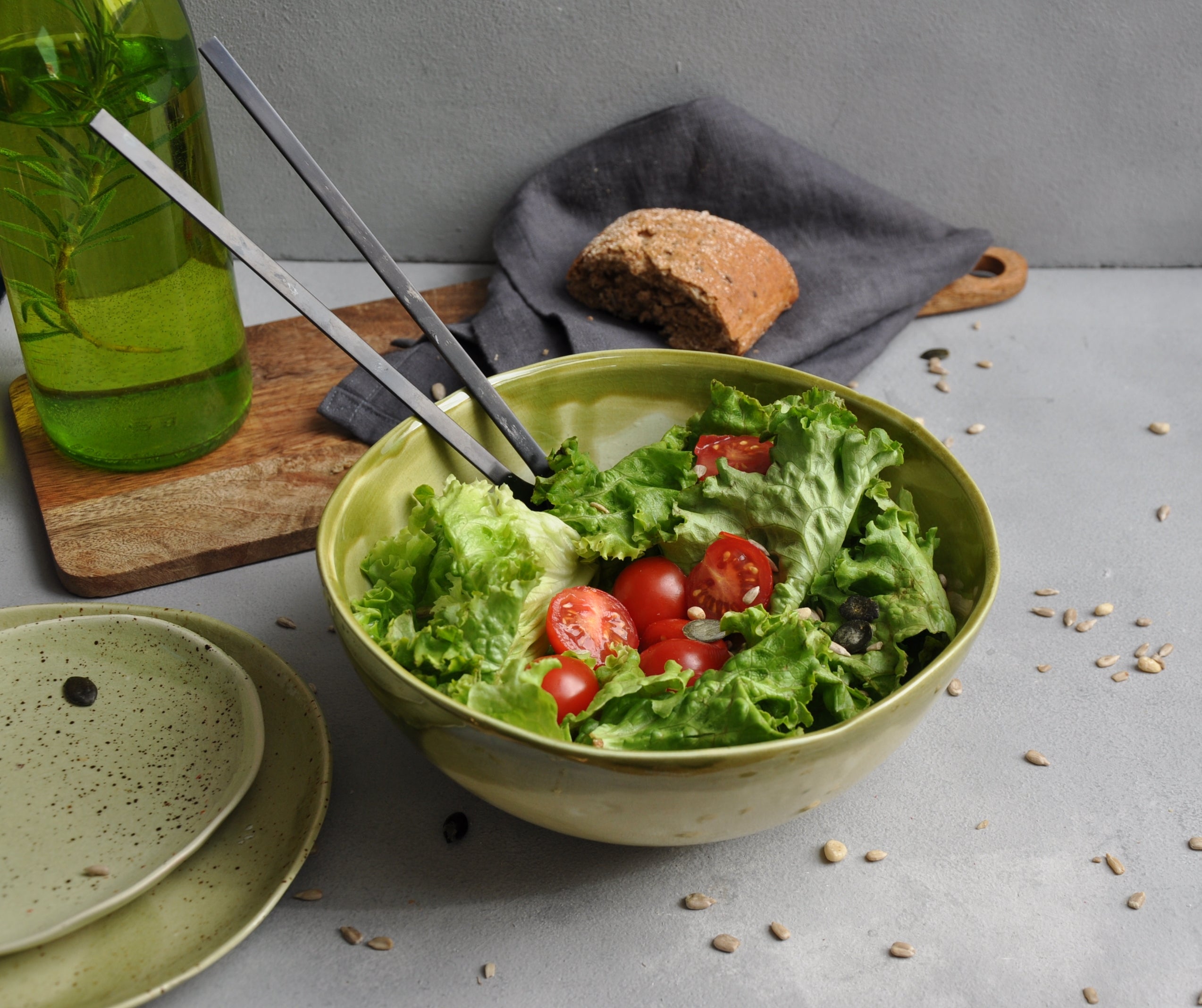 Dekorative Salatschüssel grün XXL 23 cm