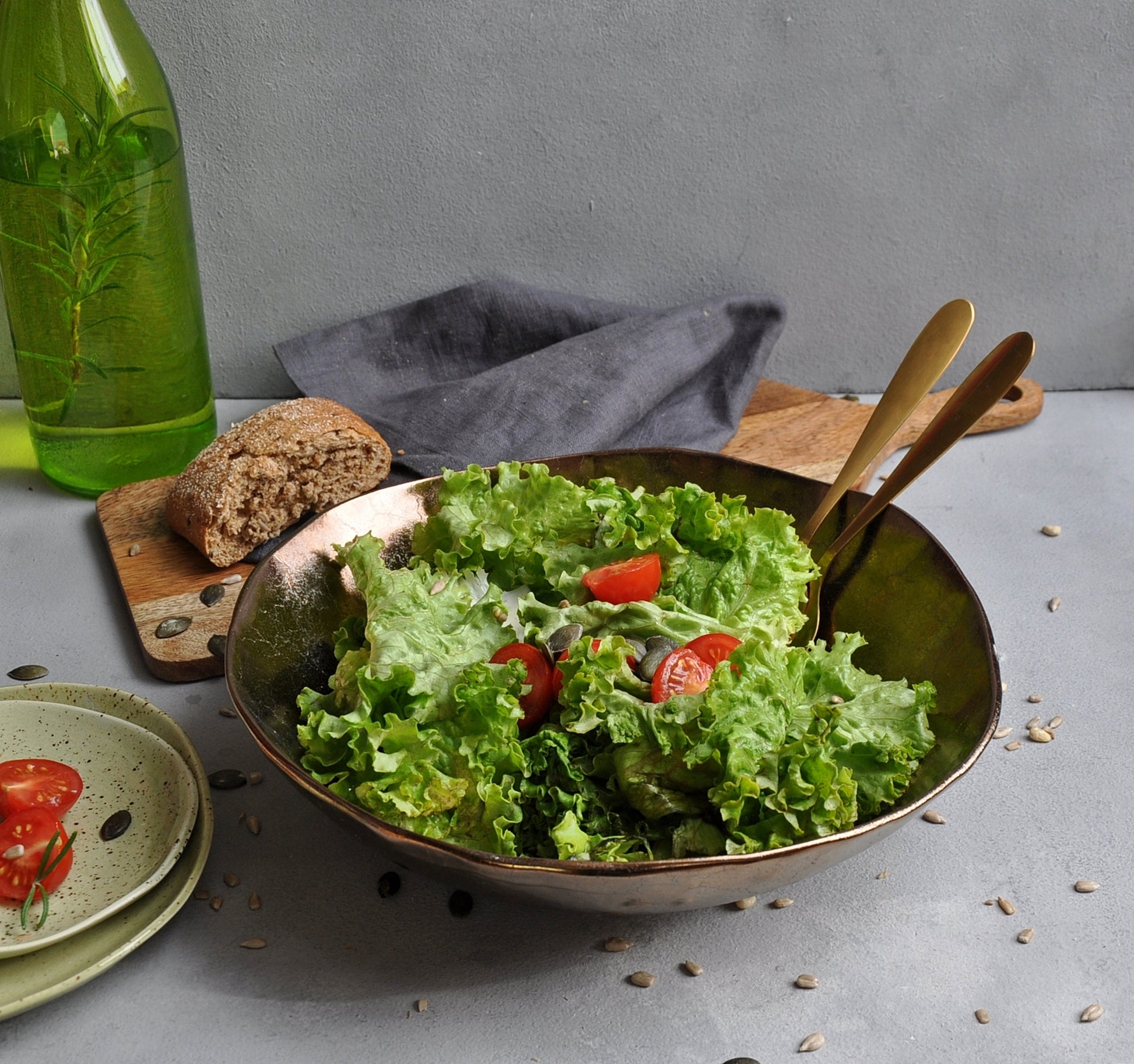 Dekorative Müslischale Salatschale Metallglanz XXXL 27 cm