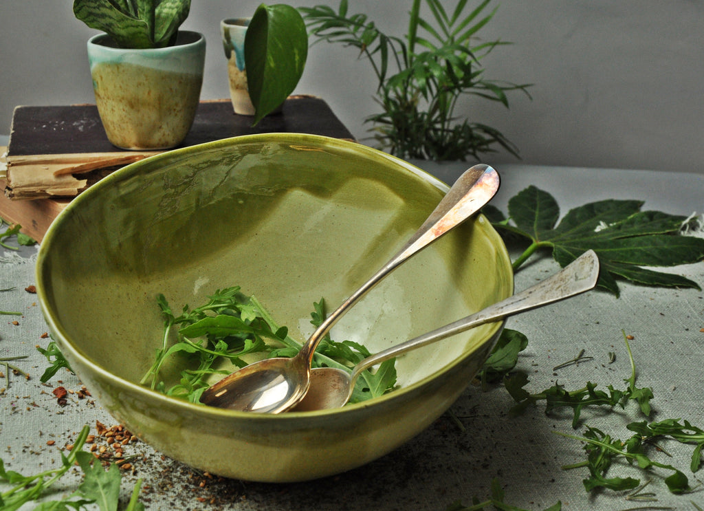 Decorative Salad Bowl Green XXL 23 cm